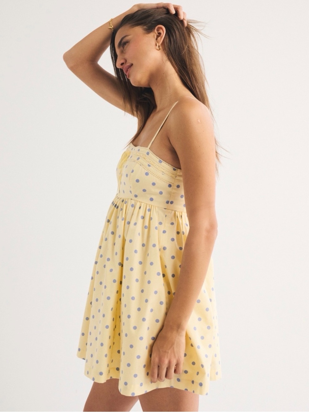 Yellow Polka Dot Spaghetti Strap Sundress - Picture 4 of 6